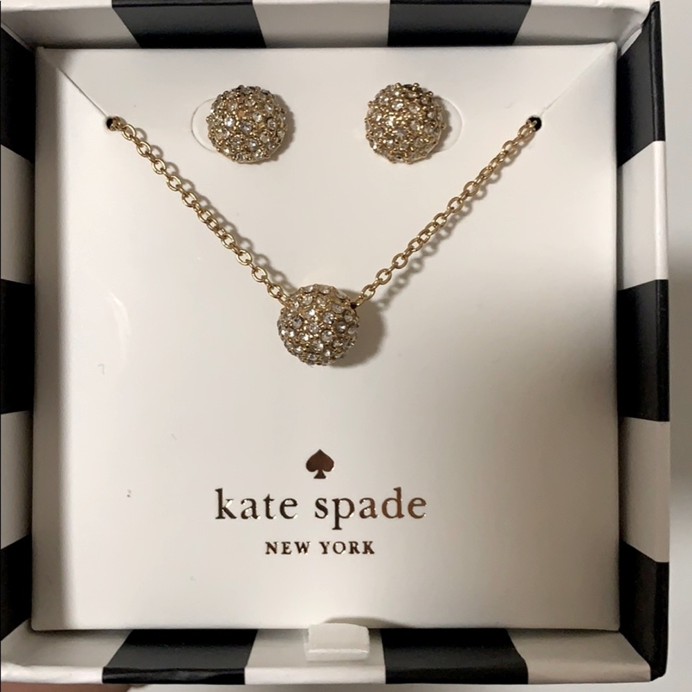 Kate Spade earrings with necklace